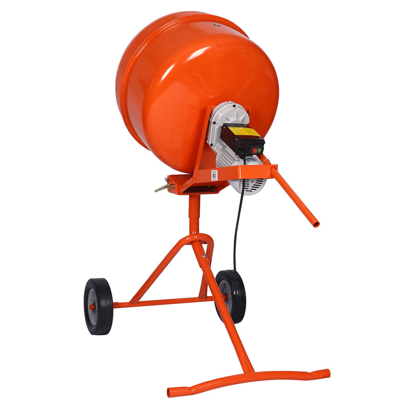 Portable Concrete Mixer With Etl Certificated Copper Motor, Electric Cement Mixer, 5.0 Cu. Ft. - Orange