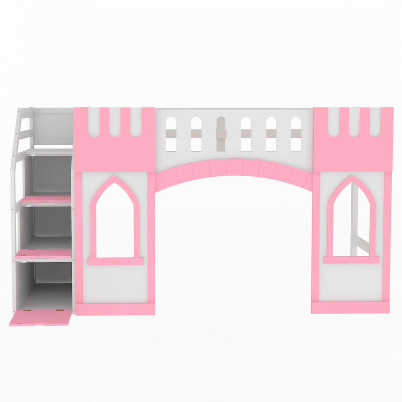 Loft Bed With Storage Staircase And Windows