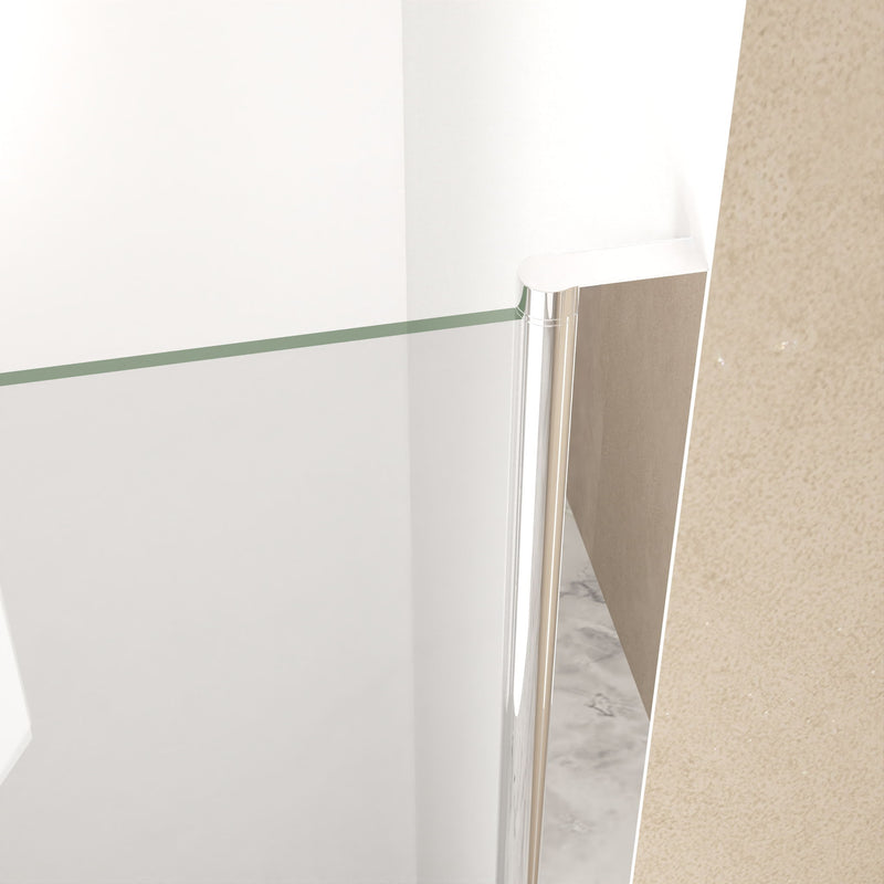 Shower Door With Explosion Proof Safety Film - Chrome