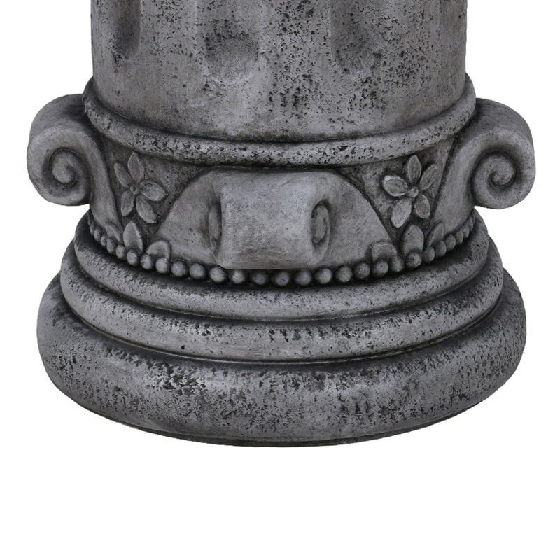 Outdoor End Table, Round Side Table For Patio And Garden - Antique Gray