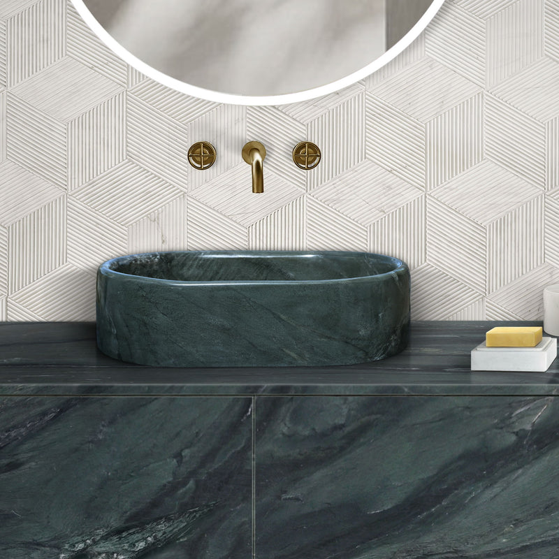 Bathroom Vessel Sink, Semi Polished Surface