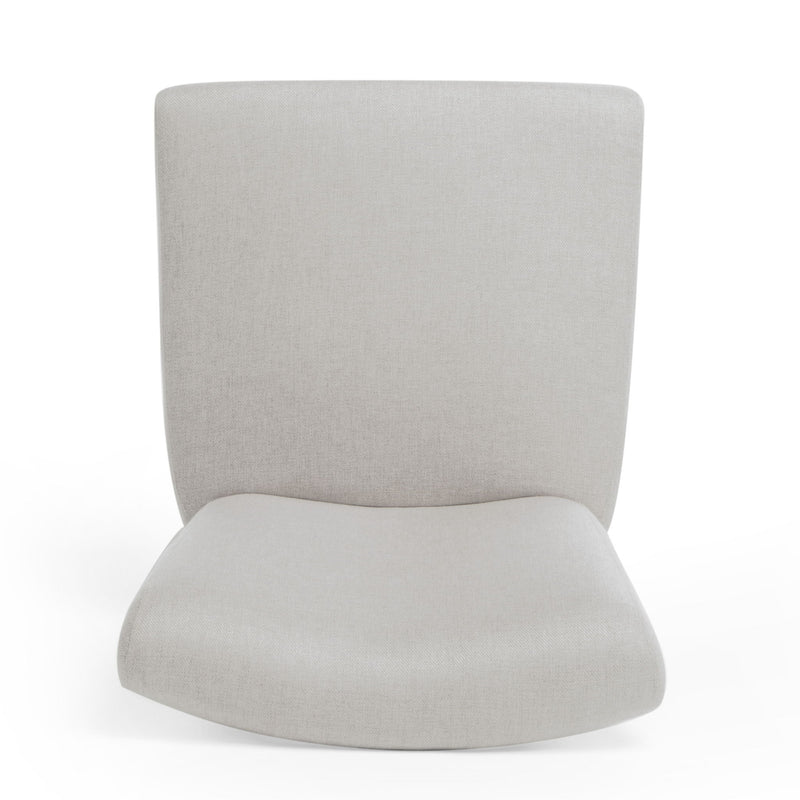 Quicksilvered - Upholstered Swivel Counter Stool With Wood Legs - Beige