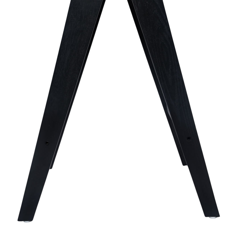 Modern Minimalist Bar Stool With Cane Seat - Black / Natural