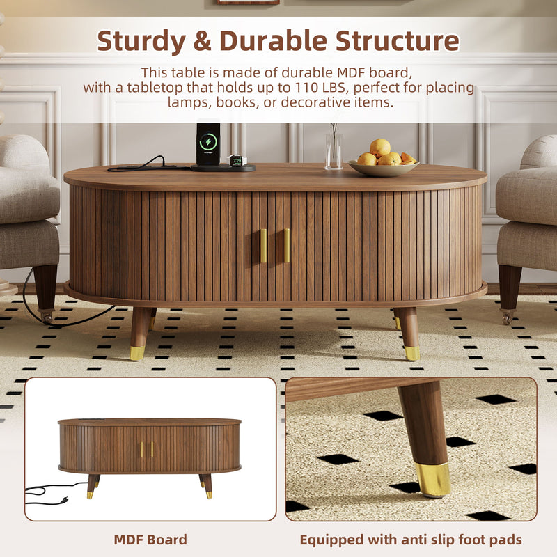 TV Stand & Coffee Table Set With Charging Station