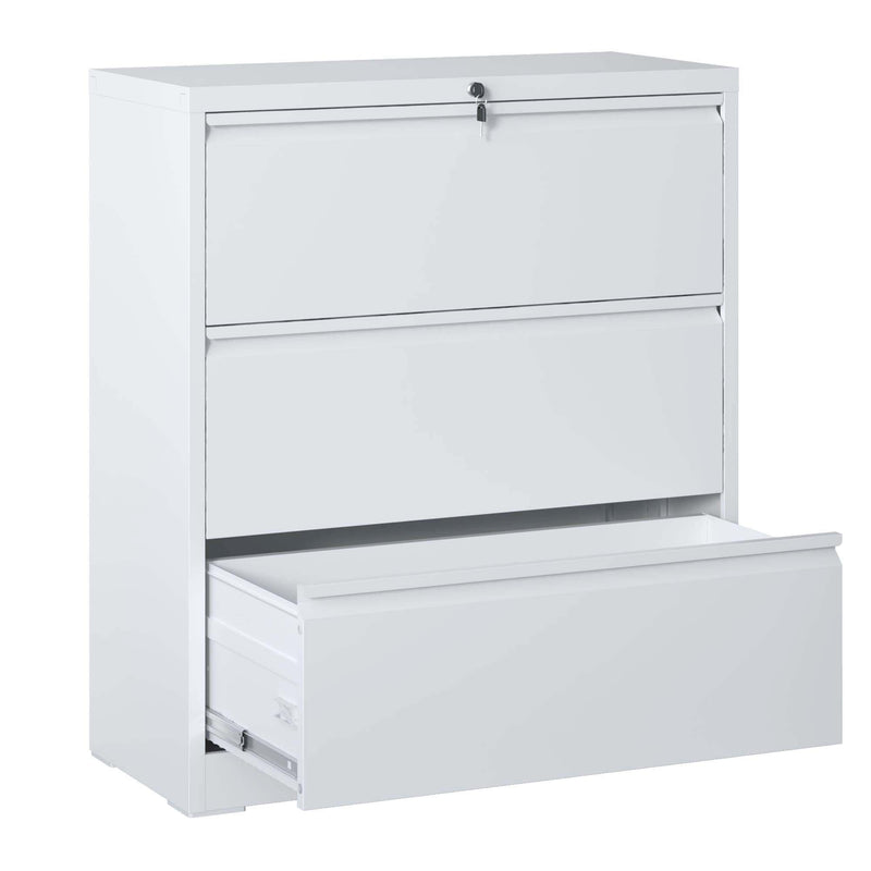 Lateral File Cabinet, Locking Heavy Duty, Anti-Tip Safety Interlock, Vertical Storage For Letter/Legal/A4 Files