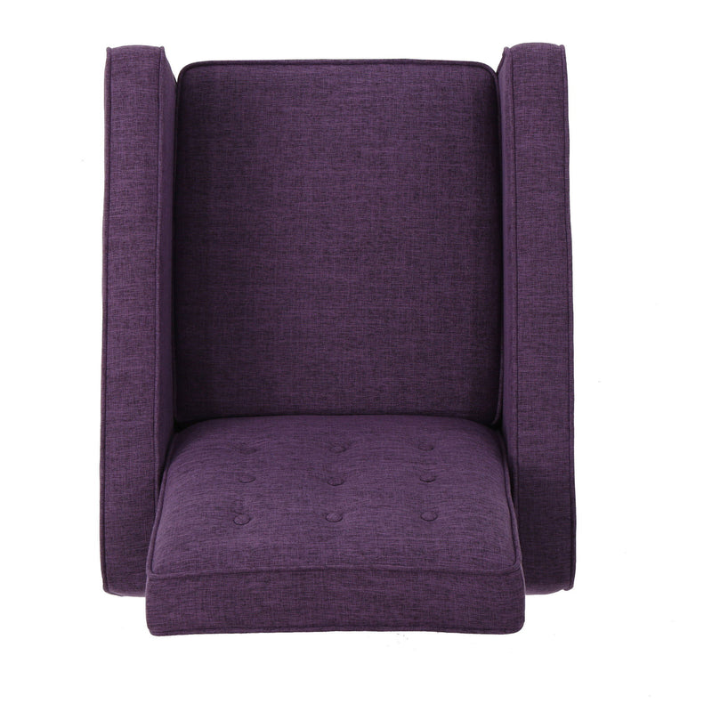 Mid-Century Modern Recliner With Button Tufted Waffle Stitch