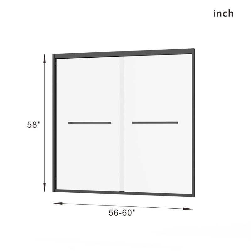 Goodyo - Double Sliding Bathtub Shower Door With Sgcc Clear Tempered Glass