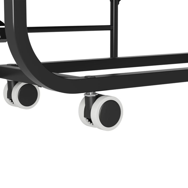 Twin Extra Long Folding Bed With Adjustable Headboard, Cot With Memory Foam Mattress - Black