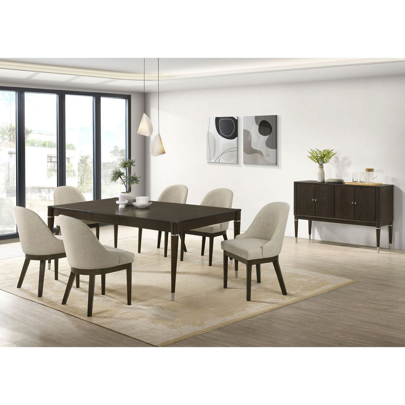 Blakely - Leaf Dining Table With Tapered Legs Accents - Ash Brown