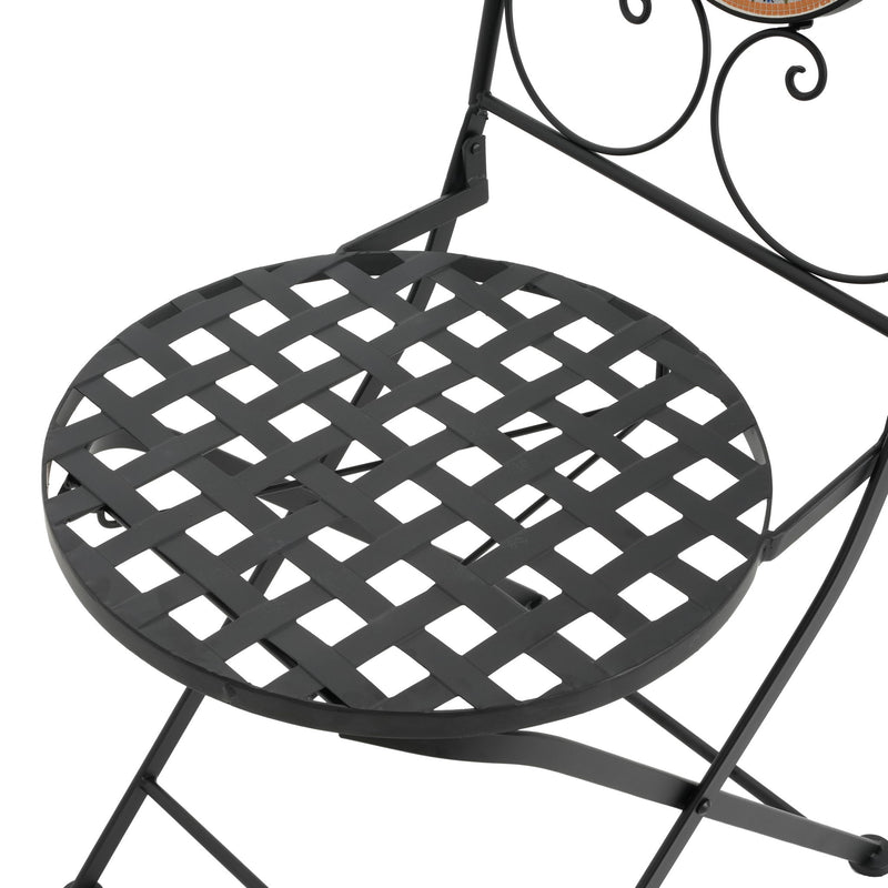 Lambert - Outdoor Chat Set - Black / Red