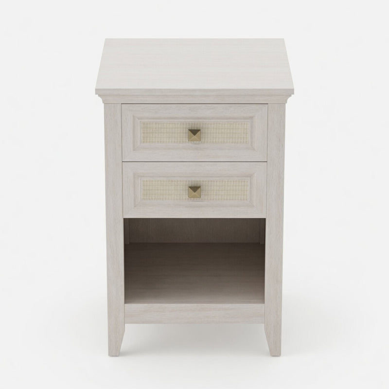 Nightstand With 2 Drawers Bedside Table