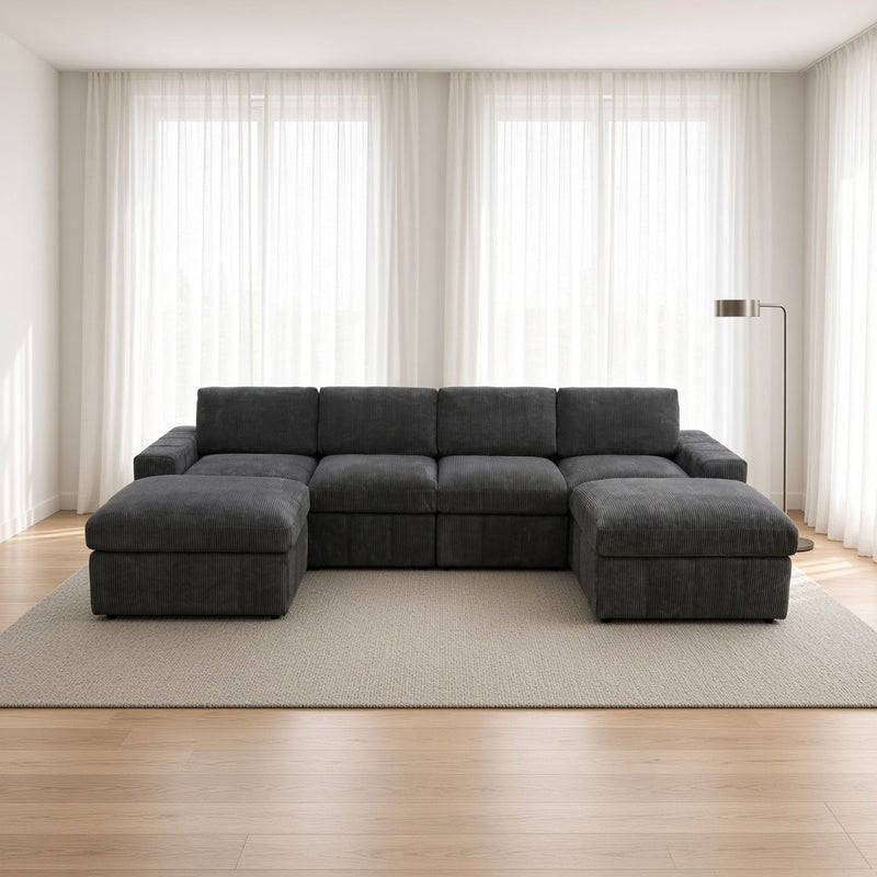 Modular Sectional Sofa, Reversible Set