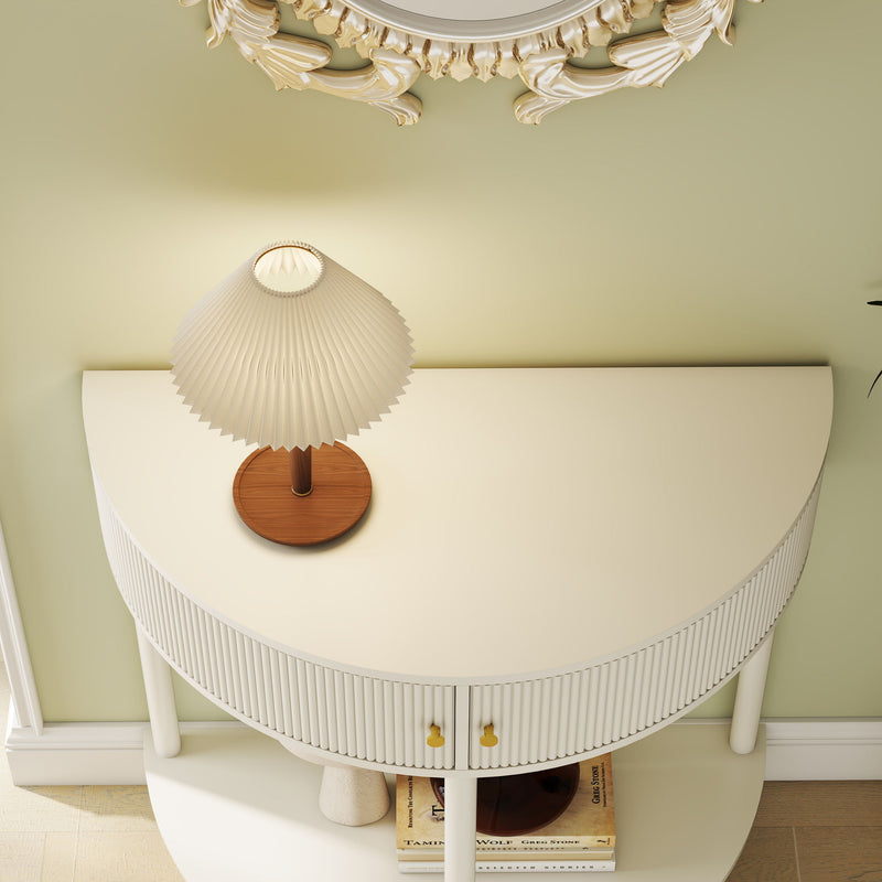 Demi Lune - Console Table With 2 Storage Drawers