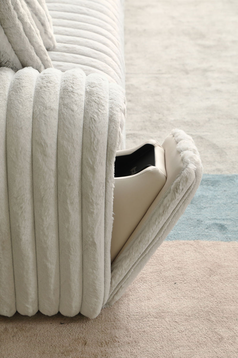 Jaya - Power Motion Sofa With Sleeper & USB Port - Light Gray
