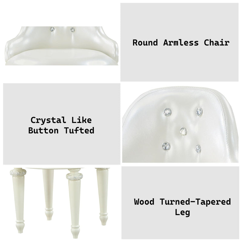 Dorothy - Vanity Chair With Swivel Chair Only - Ivory