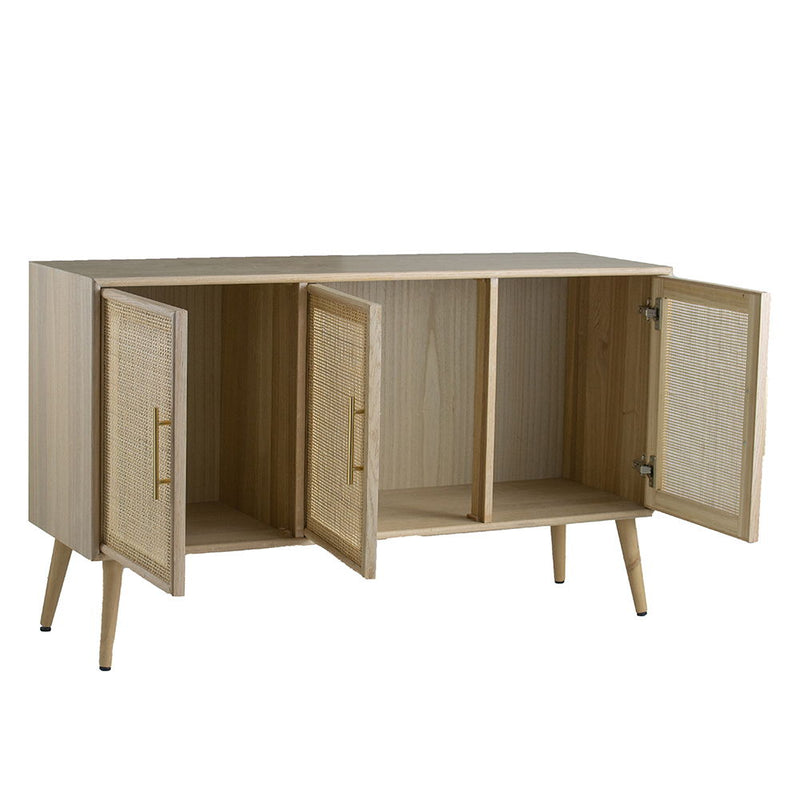 Wooden Accent TV Cabinet With 3 Doors - Brown
