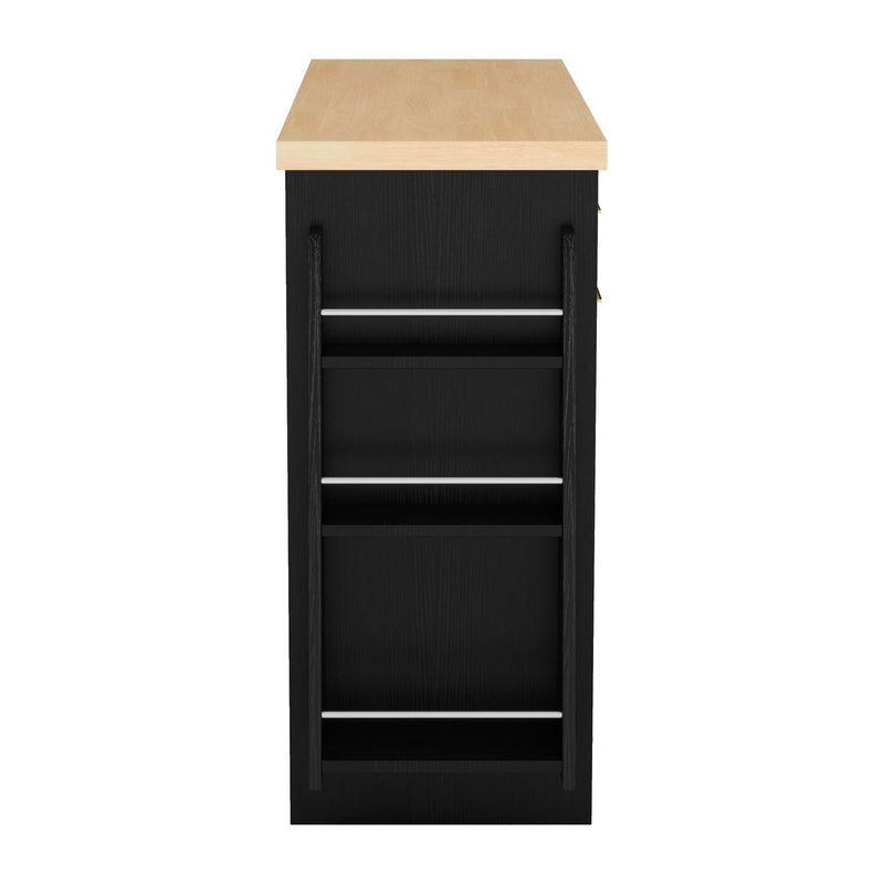 Kitchen Sideboard With Sliding Door Cabinet, 3 Tier Spice Rack