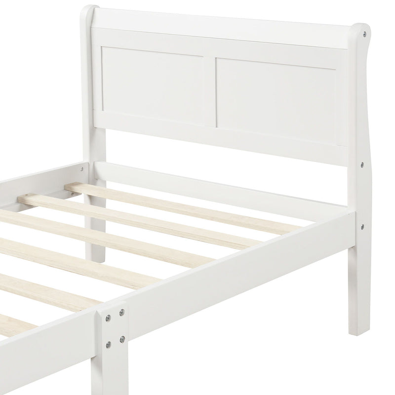 Platform Bed Frame Mattress Foundation Sleigh Bed With Headboard / Footboard / Wood Slat Suppor