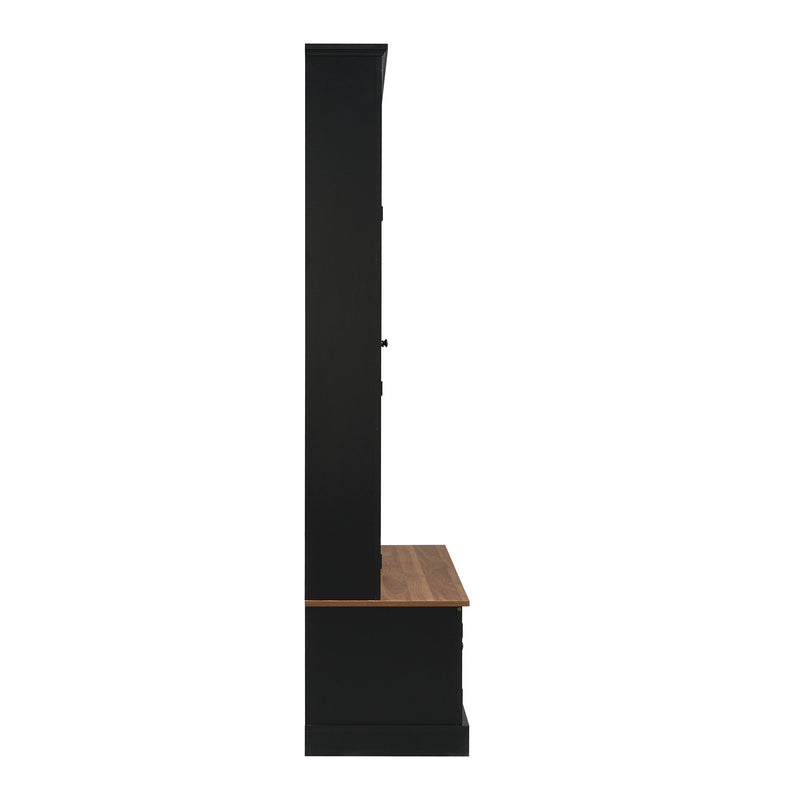 Hall Tree With Bench And Cabinet, 4 In 1 Entryway Bench With Coat Rack