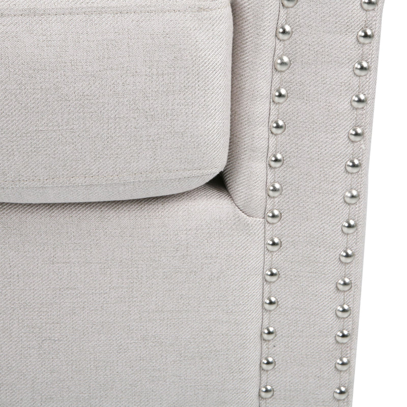 Modern Upholstered Swivel Club Chair With Nailhead Trim