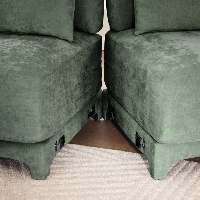Elegant Sofa With Ergonomic Design And Lumbar Pillows
