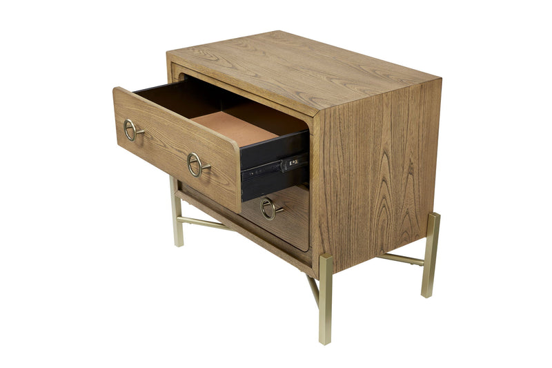2 Drawer Nightstand With USB - Latte
