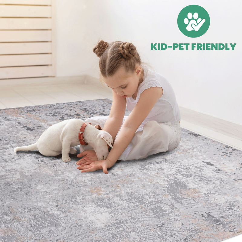 Marfi - 2' X 3' Abstract Area Rug - Gray Multi