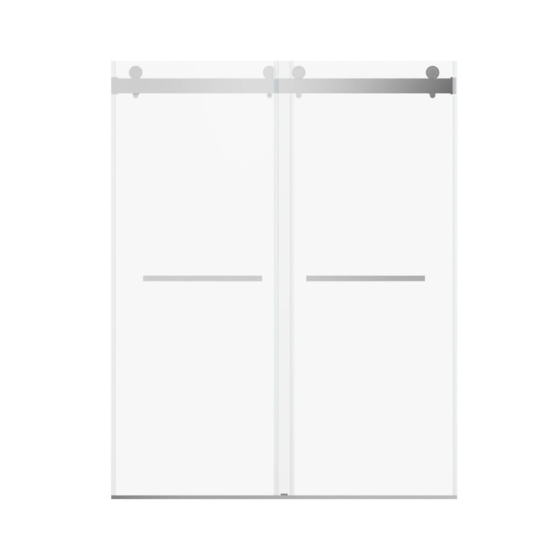 Frameless Double Sliding Soft Close Shower Door, Tempered Glass