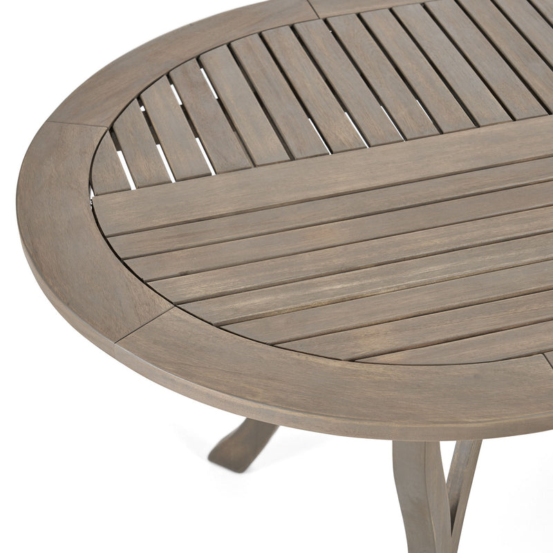Outdoor Table With Smooth Lines, Slat Top