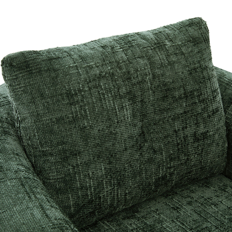 Modern Swivel Barrel Chair With Dual-Layer Cushion