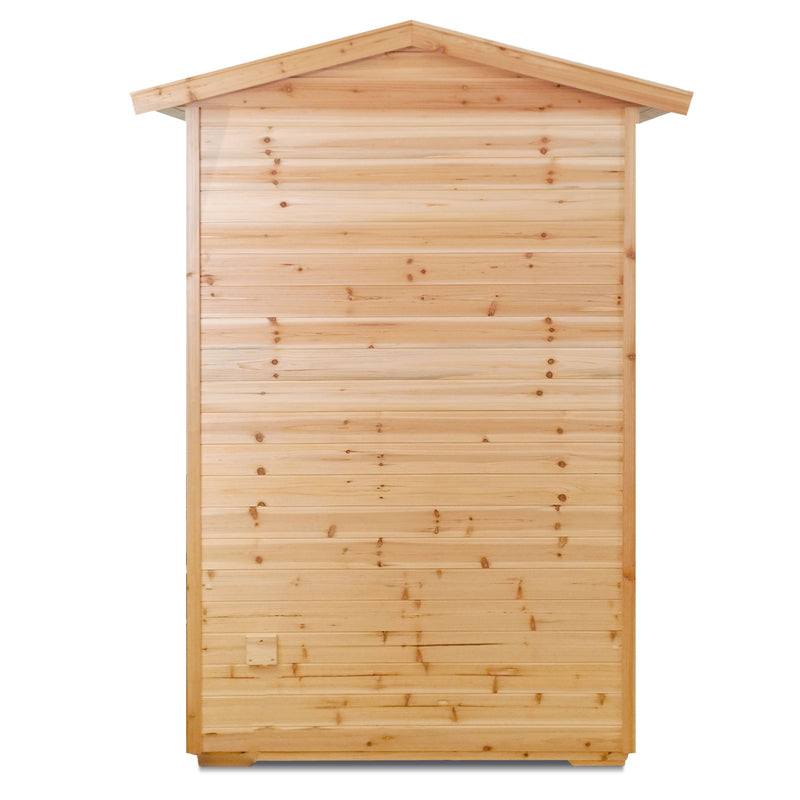 2 Person Far Infrared Old Fir Outdoor Sauna Room - Natural