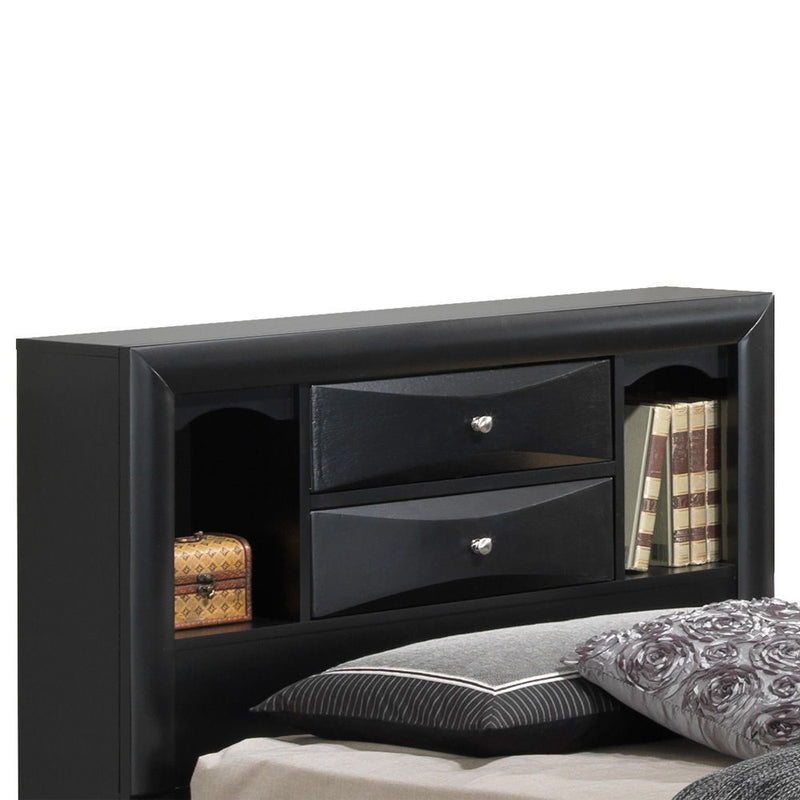 Modern Design Storage Bed With Bookcase Headboard