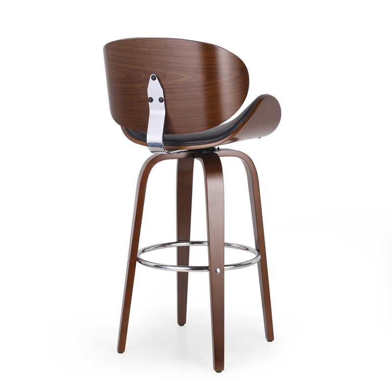 Lumos - Mid Century Modern Upholstered Swivel Barstool