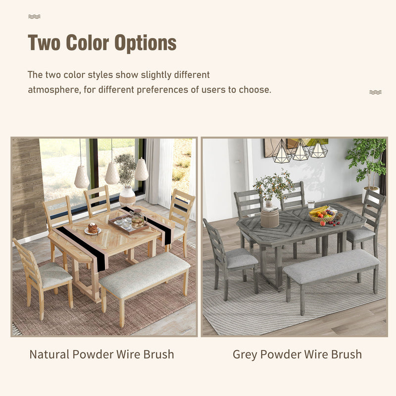 6 Piece Dining Table Set With Ergonomic Seating