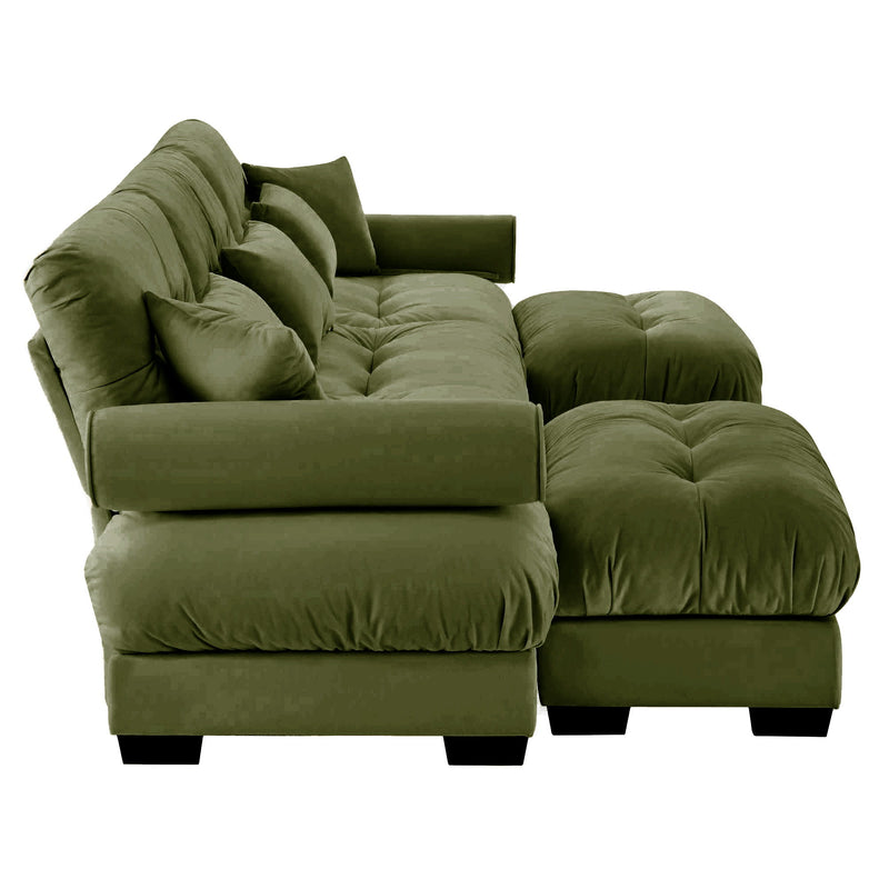 Super Comfort Oversized Modular Sectional Sofa With Movable Ottoman