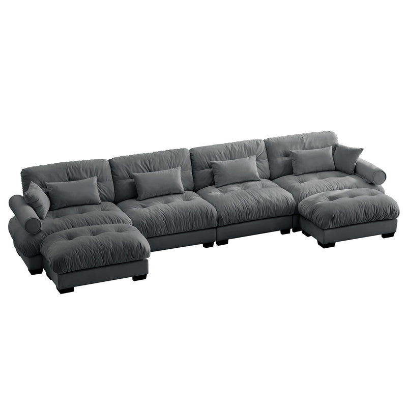 Super Comfort Oversized Modular Sectional Sofa With Movable Ottoman