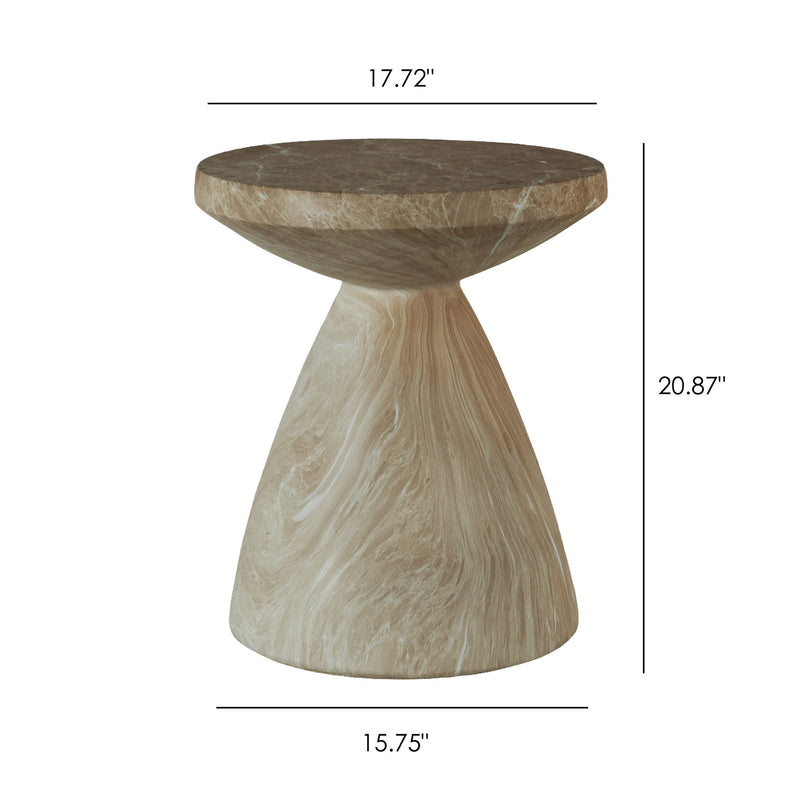Outdoor Geometric End Table - Marble
