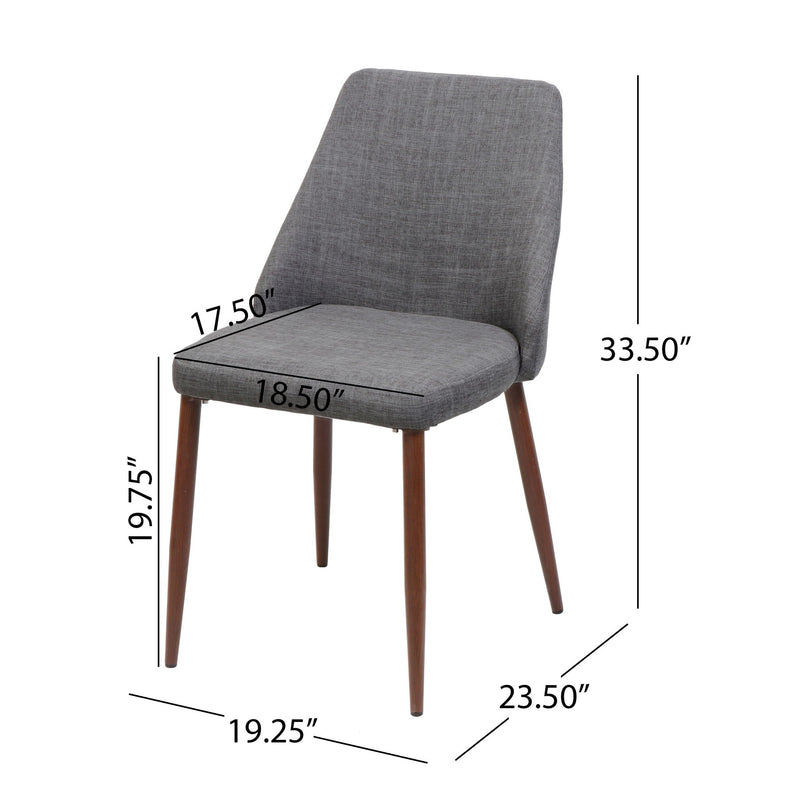 Modern Dining Chair With Iron Legs And Wood Finish