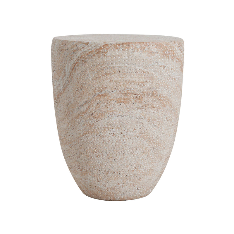 Outdoor / Indoor Lightweight, Concrete Side Table, Travertine - Beige