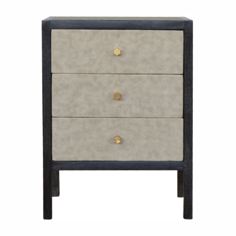 Nightstand, 3 Drawer - Black