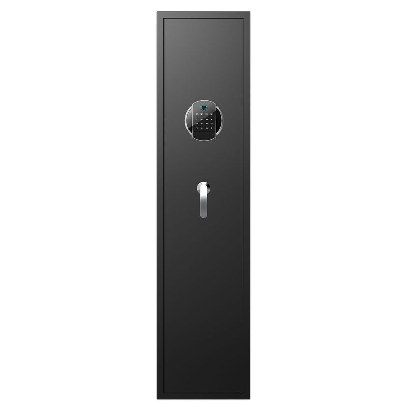 Large Capacity Quick Access Fingerprint Gun Safe, 4 - 5 Gun Biometric Metal Rifle Gun Security Cabinet Safe Locker - Black