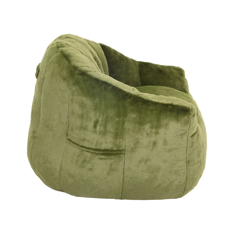Beanbag Chair, Beanbag Sofa Chair With Armrests Stuffed High Density Foam
