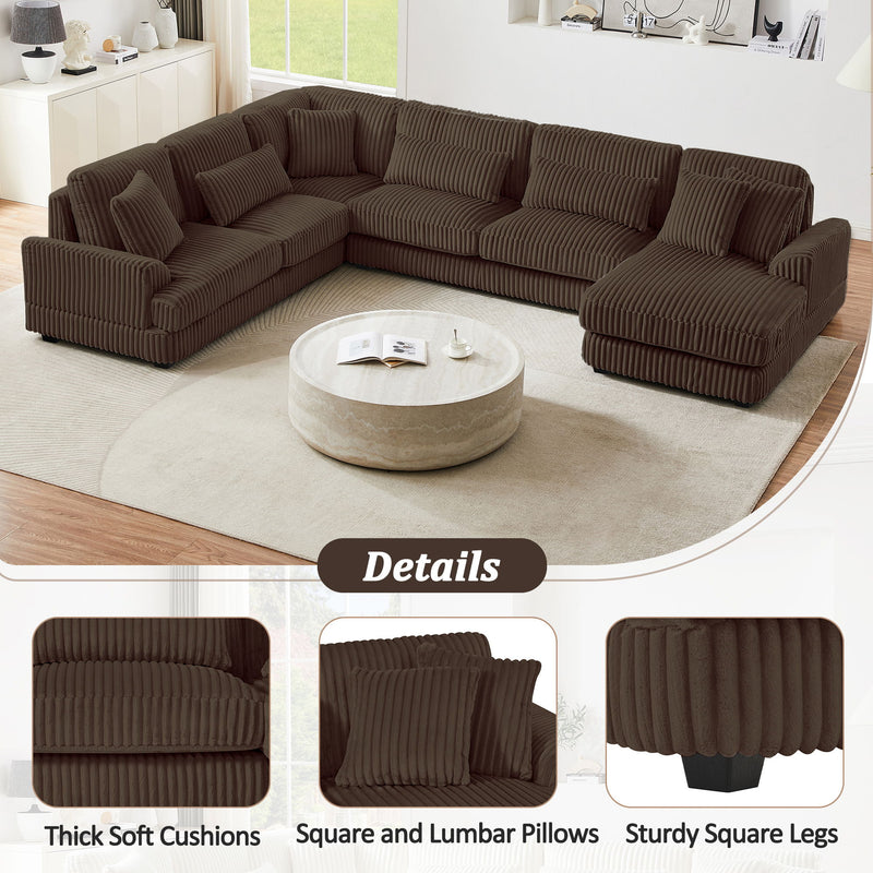 U - Sectional Sofa With Chaise Lounge, Oversized Living Room Couch