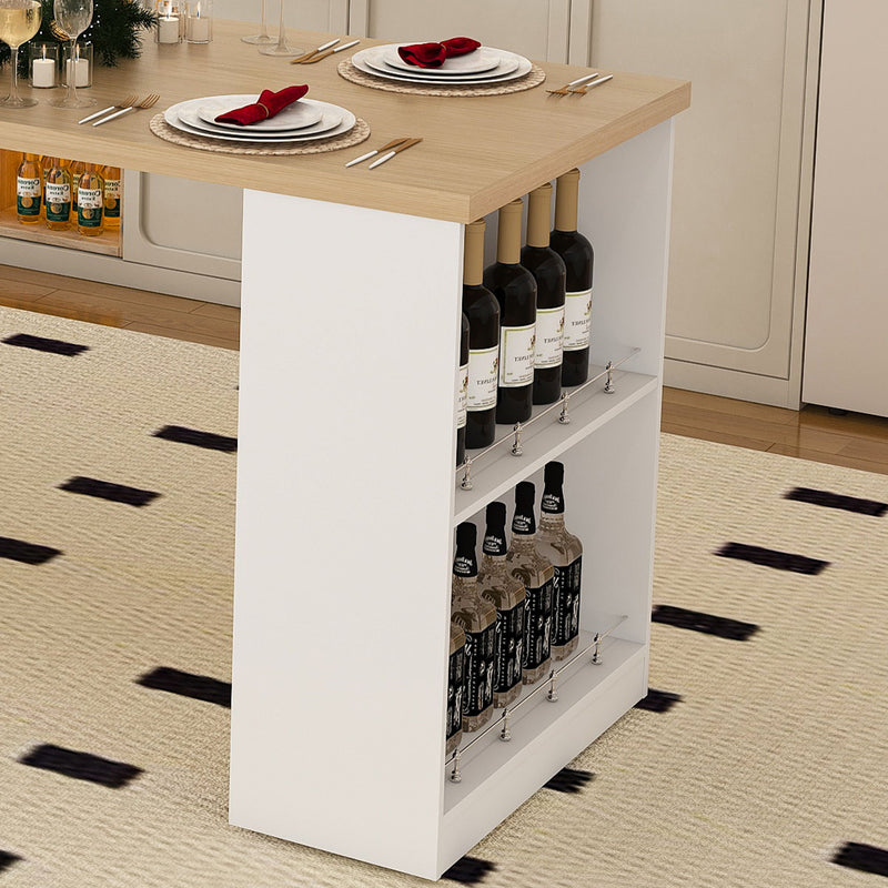 Expandable Kitchen Island With Power Outlet