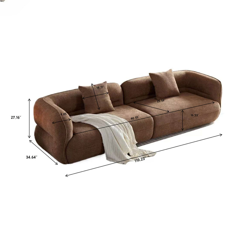 Sectional Sofa With Durable Fabric, Solid Wood Frame, And High Density Sponge Fill