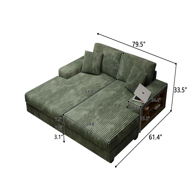 Convertible Sectional Sofa, Sleeper Oversized Living Room Lounge