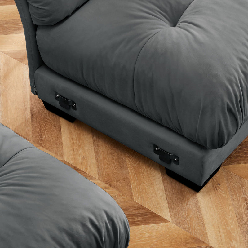 Super Comfort Oversized Modular Sectional Sofa With Movable Ottoman