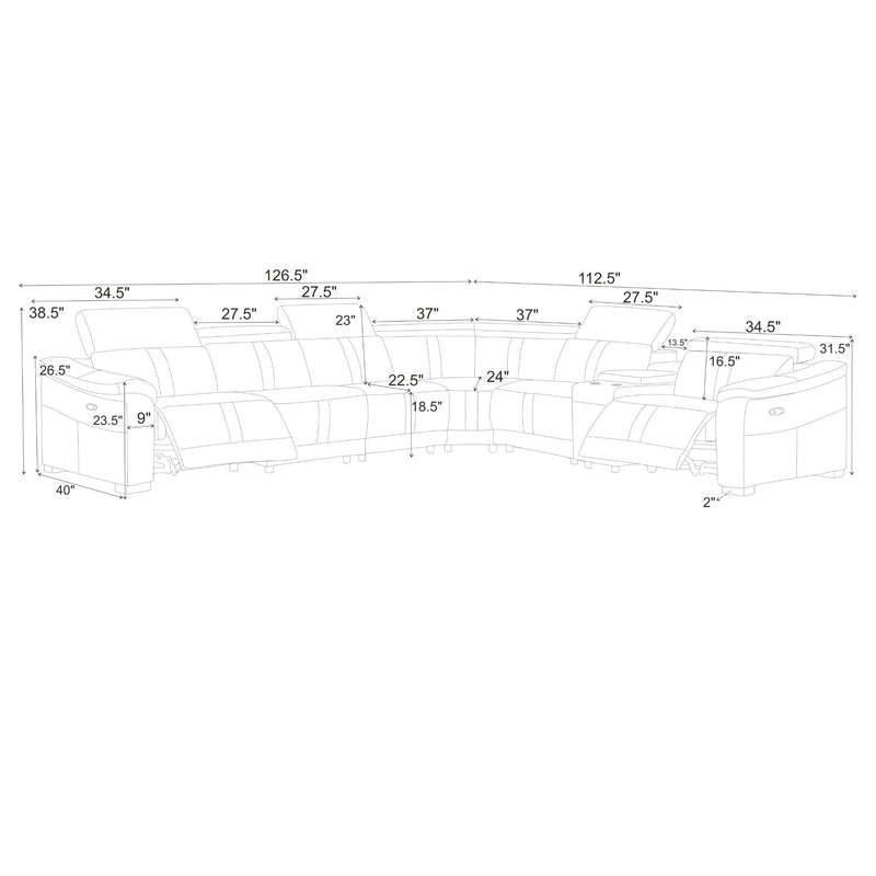 Modular Sectional & Recliner Seat And Adjustable Headrest