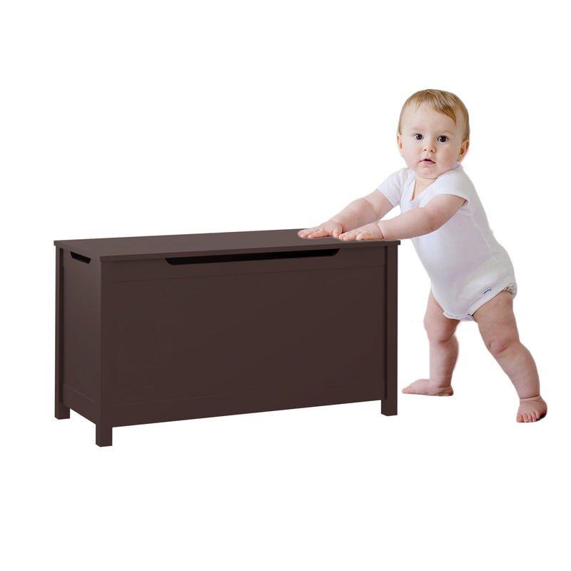 Toy Box Storage With Safety Hinged Lid
