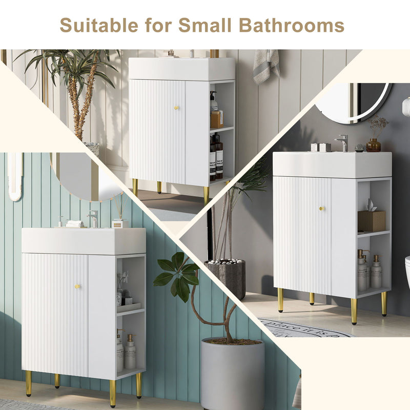 Bathroom Vanity, Combo Cabinet, Bathroom Storage Cabinet, Single Ceramic Sink